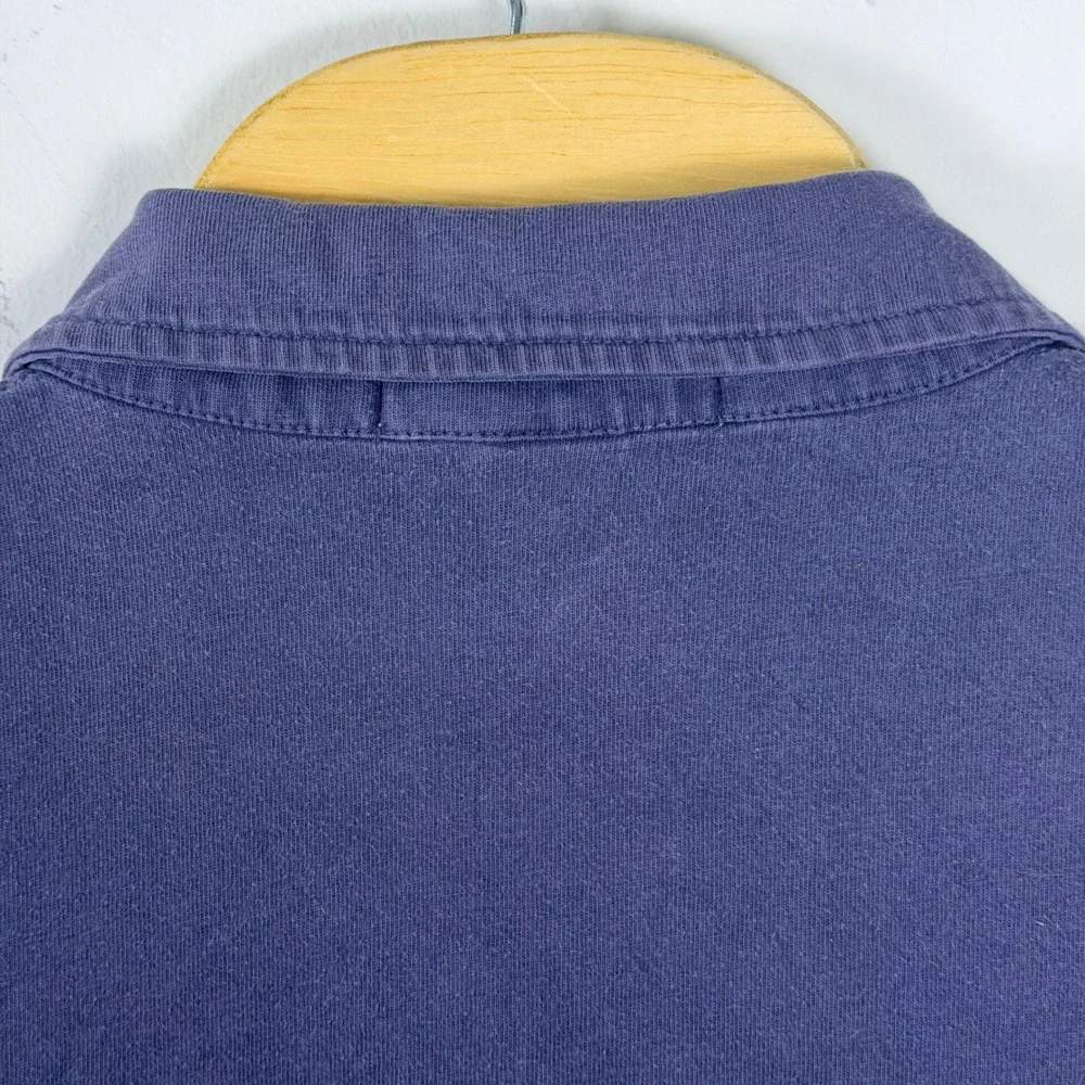 Vintage Polo Ralph Lauren Polo Shirt Mens XXL Blue Solid Cotton Pocket Classic